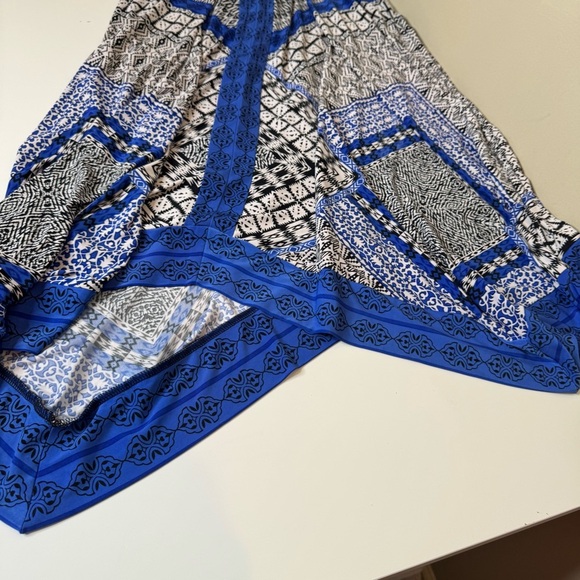 INC International Concept Blue/White/Black Print Handkerchief Stretch Dress p/s - Picture 8 of 8